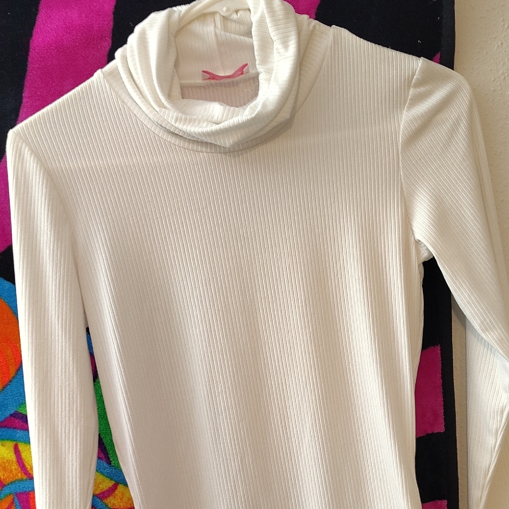 Pink Lily White Cowl Neck Sweater